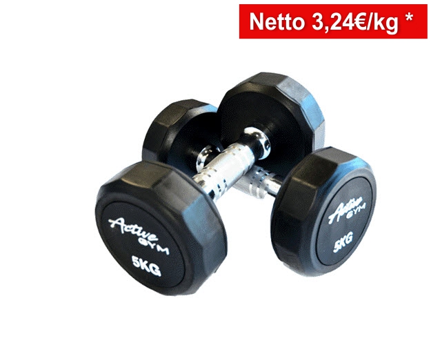 A0008 - Classic Rubber 12 Angled Dumbbells