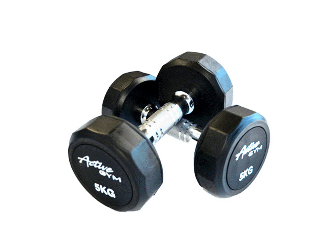 A0008 - Classic Rubber 12 Angled Dumbbells